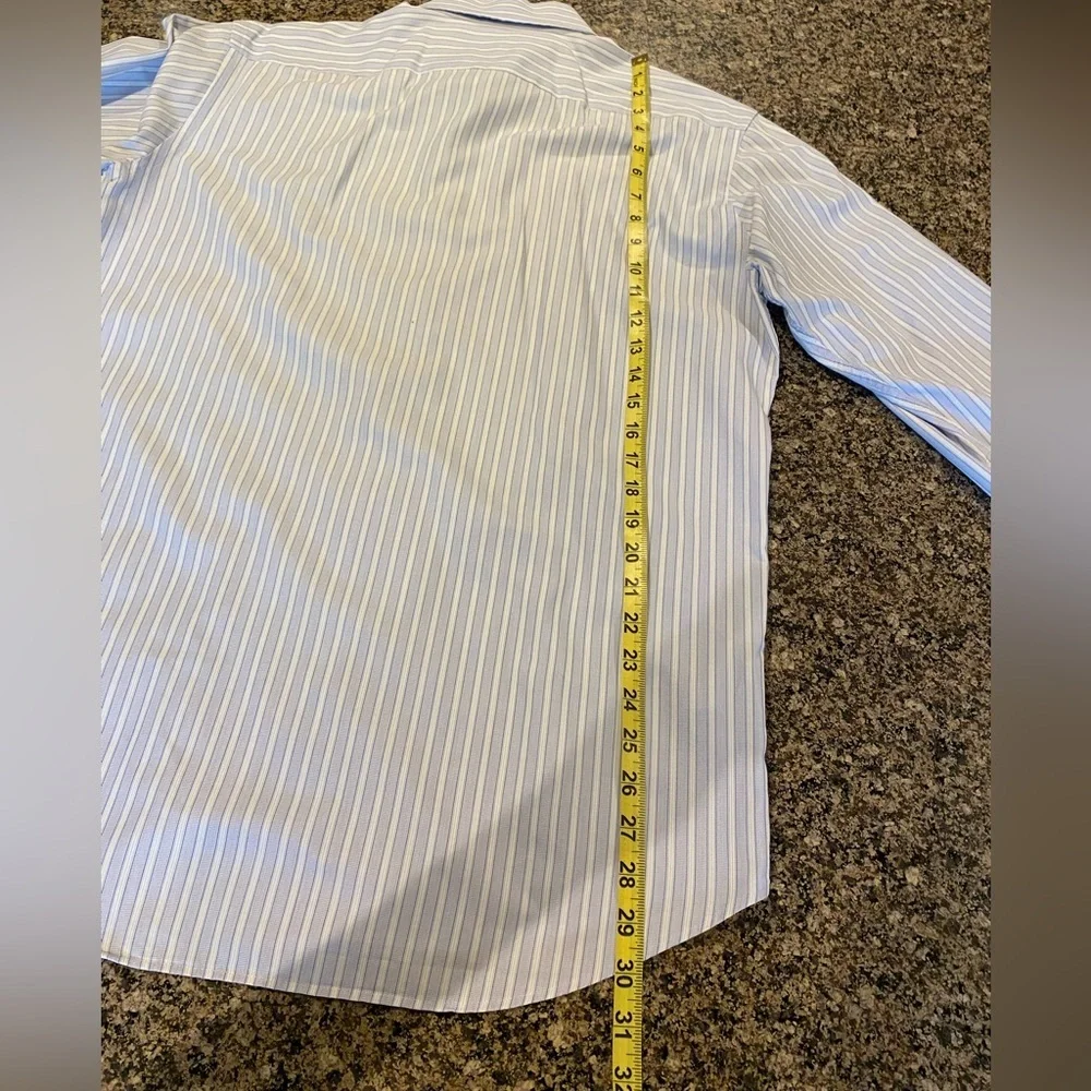 BOSS by HUGO BOSS Men's Striped White/Blue Button Down Shirt 16.5 Neck - Picture 12 of 12